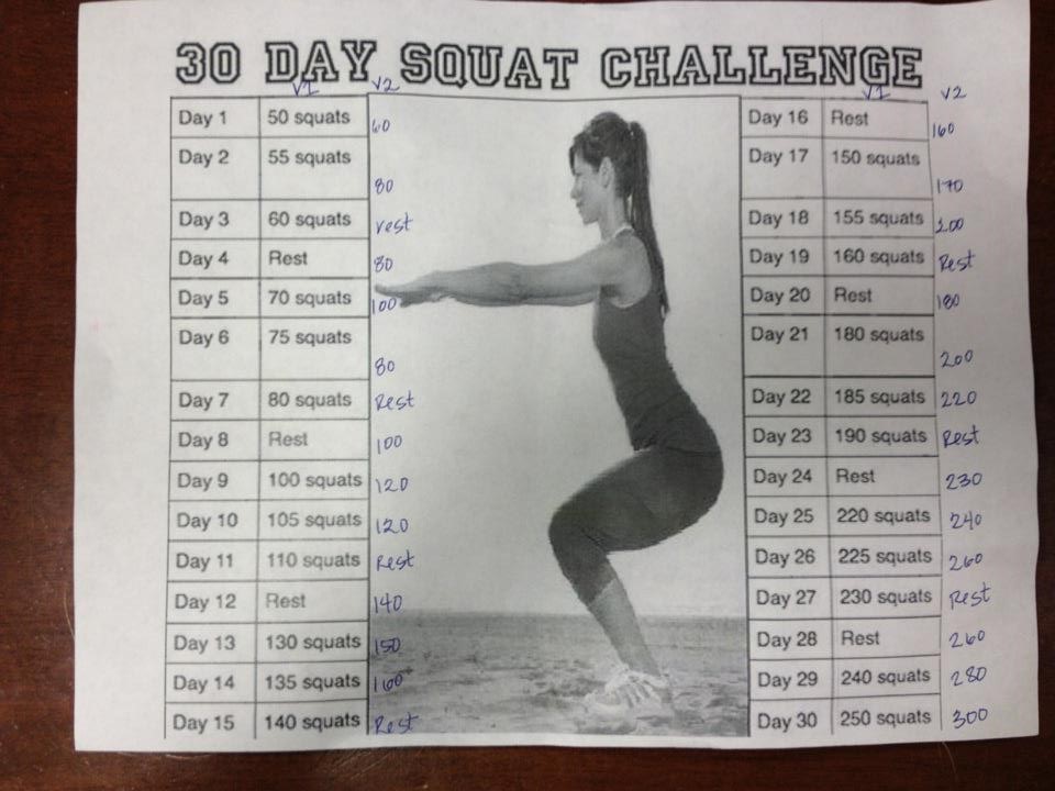 30-Day Squat Challenge flyer