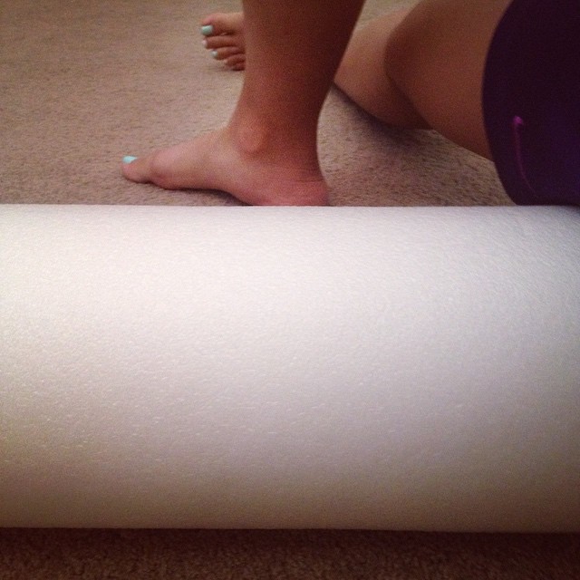 Kneading out my IT band. #rolling #deep #ouchies #running