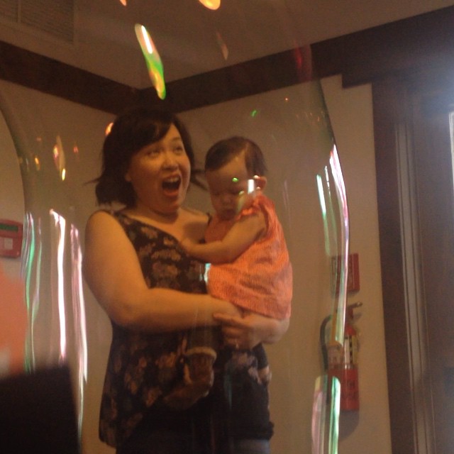 Immy & @sharoool in the bubble! #imogenwinter