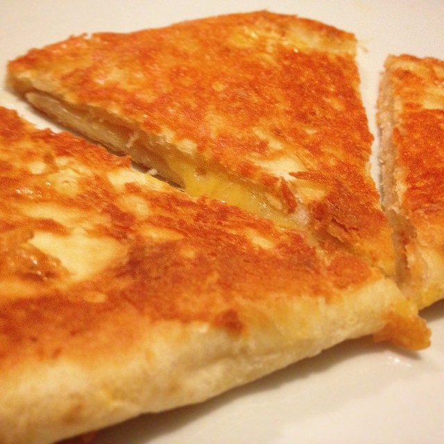 Crunchy cheesy. Quesadilla for #supper