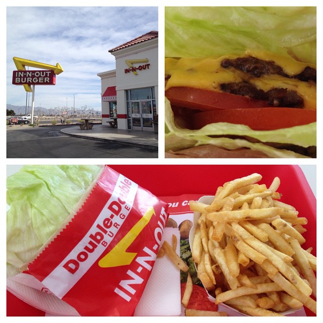 Double-double, protein style + well done fries. 2nd breakfast/early lunch. My #LAMarathon reward! #in-n-out #doubledouble