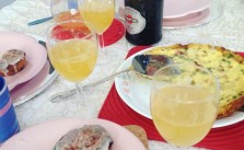 Frittata, cinnamon rolls, blood orange mimosa & coffee. Happy 2016! #breakfast [instagram]
