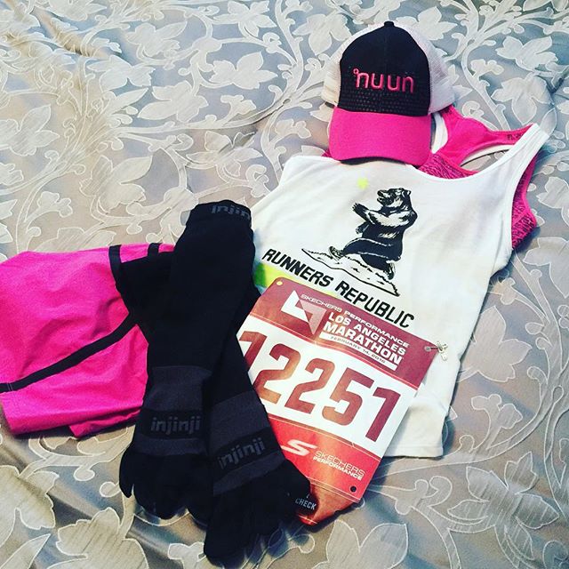 My outfit for my hot date tomorroz: #LAMarathon lol #valentines #nuunlove [instagram]