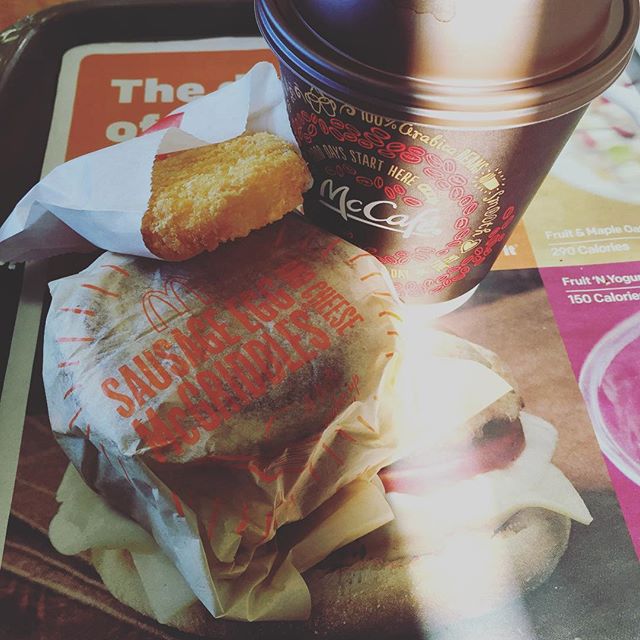 Haven't had this in ages, and prob will not have it in a while again. Ironman 70.3 training starts Monday! #mcdonalds #mcgriddle [instagram]