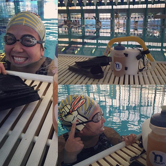 Oh hai. Nuun Lemon Tea pairs well with my bacon power cap xD #swimLV #triathlon #training #nuunlife [instagram]