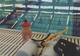 Today's pool workout was brought to you by Lemon Tea nuun & the letter G. As in I drank more pool water = now gassy. XD #tmi #training #triathlon #nuunlife [instagram]