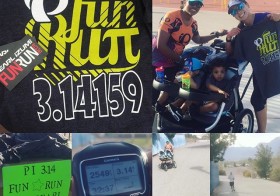 Happy #PiDay! Brought Dad to a #pearlizumirun & he enjoyed it + his free shirt lol.  Thanks to #PearlIzumi ambassador, Monica, for organising #pifunrun #lasvegas #beyondvegas [instagram]