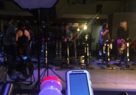 Soooo. This workout involves some cameras & lights. XD #spinning #lasvegas #triathlon #training [instagram]