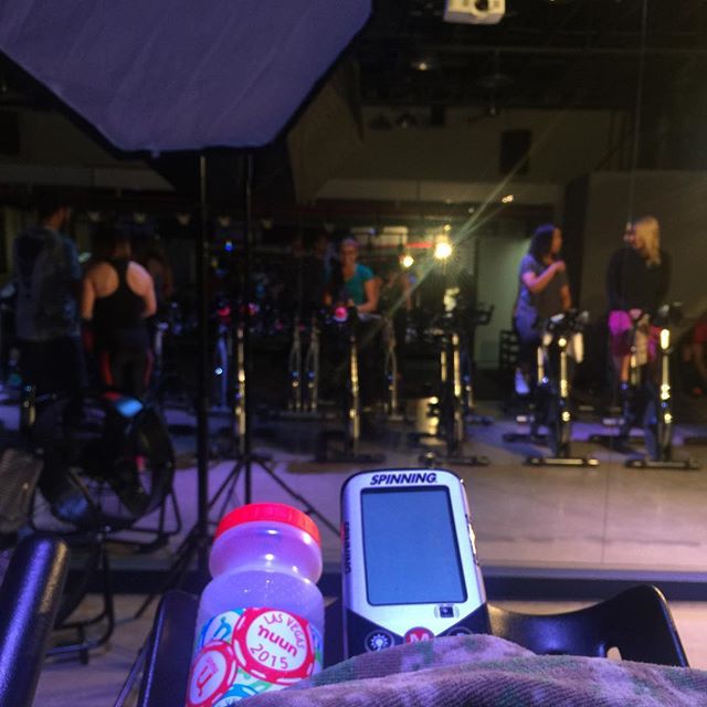Soooo. This workout involves some cameras & lights. XD #spinning #lasvegas #triathlon #training [instagram]
