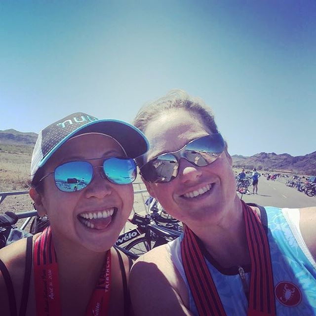 Winds today, which reached 25mph, didn't stop us! It did slow us down tho. Lol. Still, I PR'd my Oly distance (it's not even my A, B, or C race) & my friend completed her 1st Oly tri under these tough conditions! #olympicdistance #IM703SC #training #nuunlife [instagram]