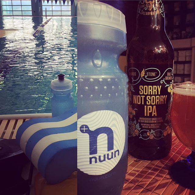From the pool deck to the table. #alwayshydrate #nuunlife #ipa #triathlontraining [instagram]