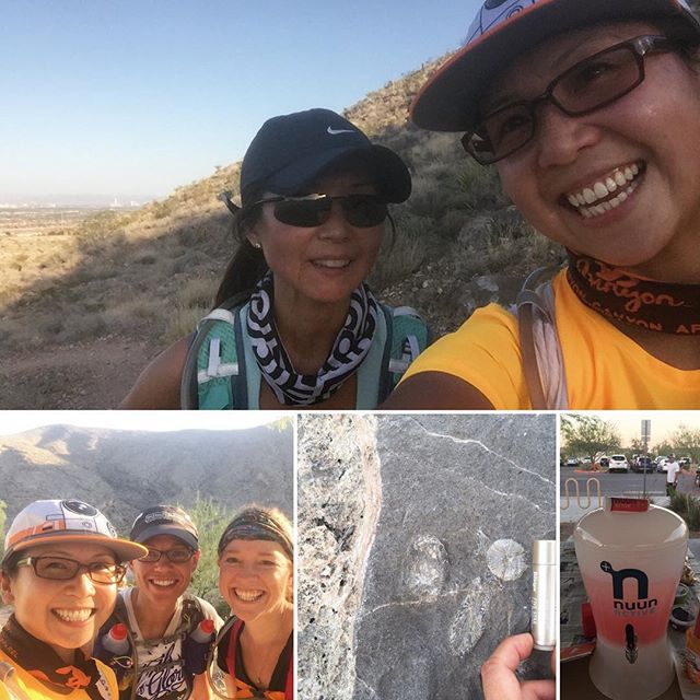 Friends, fossils, & trail fun! It was about 100°F in the shade, eek. #nuunlife #heattraining #trailrunning #runyonusa [instagram]