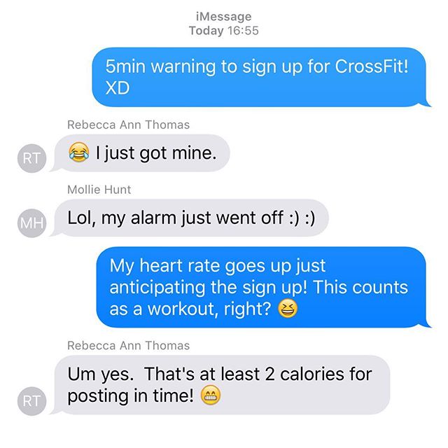When your #CrossFit class is so popular, you & friends remind each other to sign up. Indeed, 20sec after sign ups opened, there were 30 names on the list! Limit is 35. I made it.  #westtechcrossfit #WCTAcrossfit #lasvegas [instagram]