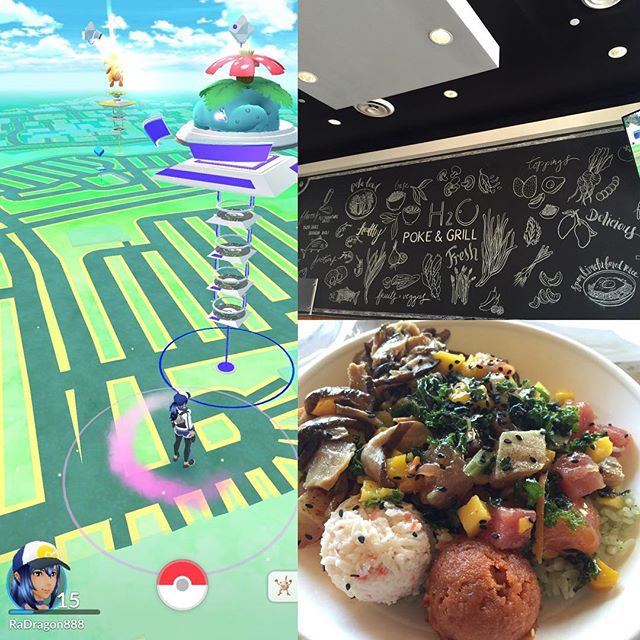 Playing #pokemongo whilst eating a custom-Poke bowl. Full circle. [instagram]