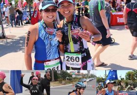 Last wknd's Oly Tri Sta Cruz w/ sis @runtricpa was kickarse! We both PR'd & I edged her by 2mins lol #triathlontraining #nuunlife #healthyrivalry #sistertriathletes #fbf [instagram]
