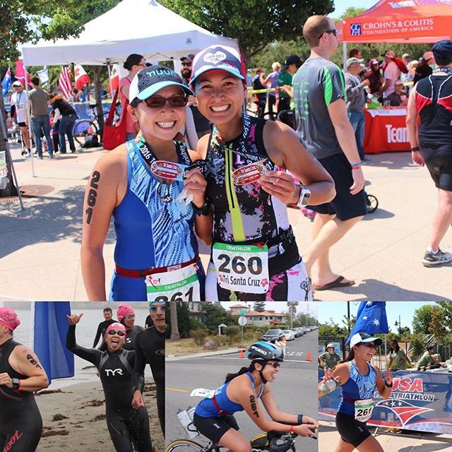 Last wknd's Oly Tri Sta Cruz w/ sis @runtricpa was kickarse! We both PR'd & I edged her by 2mins lol #triathlontraining #nuunlife #healthyrivalry #sistertriathletes #fbf [instagram]