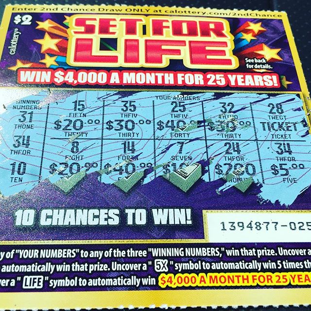 Not quite set for life but still $5 win lol. #calottery #scratchers #tehachapi [instagram]