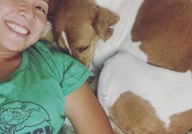 "ZOMG this girl won't get off my bed" — Ella Bella the rescue hound.  Um, move yer arse Ella, Auntie needs her beauty rest! #dogsofinstagram #hound #dogaunt [instagram]