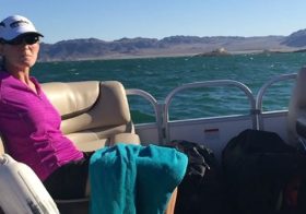We braved some chop to get back to the dock before sundown. Thanks to Capt. @robkorz for the adroit steering! #imonaboat [instagram]