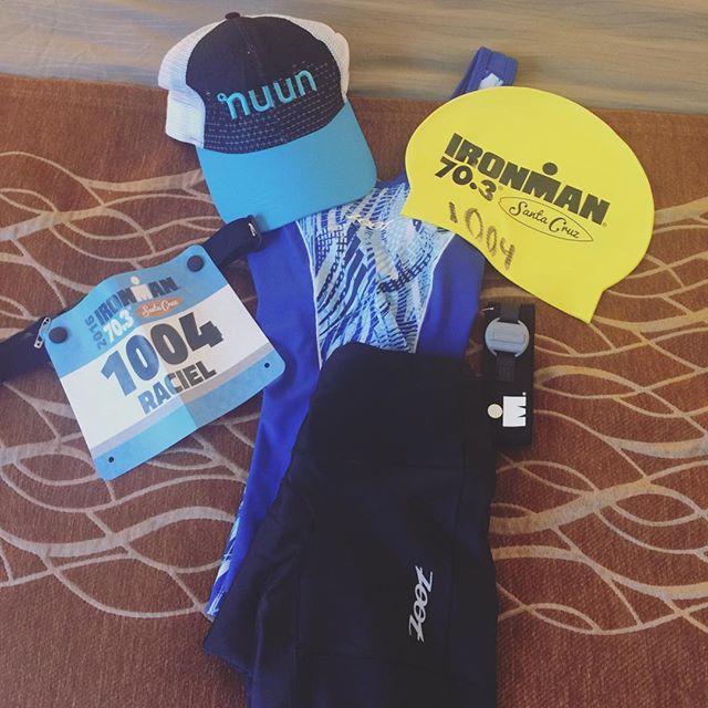 Flat Raciel for tomorroz at my first half-Iron. Excited to race with my sis @runtricpa & friends! #ironman703 #im703santacruz #triathlon [instagram]