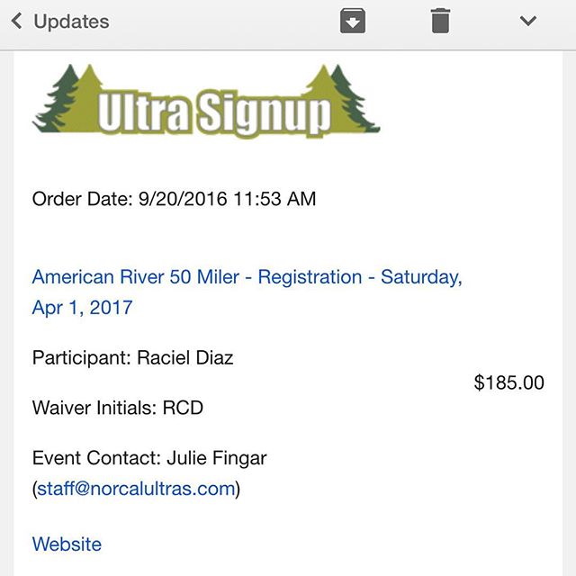 Here we go... My next level of craycray. ^_^ #AmericanRiver50 #ultrarunning #trailrunning #nuunlife [instagram]
