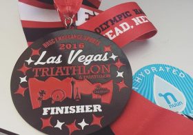 Saturday's heatfest meant this recovery race ended up as tougher than my 1st 70.3 finish 3wks ago. Thankfully I was well hydrated & am grateful to have finished healthy, albeit was slow! #nuunlife #medalmonday #Oly #triathlon [instagram]