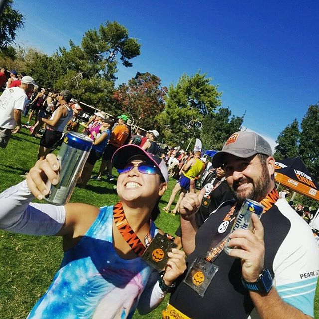 Pumpkinman Tri was a tough course for someone returning from being on holiday, but even tougher for @robkorz returning from an injury! #medalmonday #nuunlife [instagram]