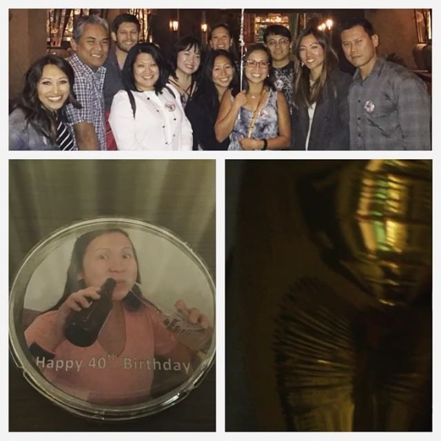 Birfday Celebration: LA Edition. Thanks for making it thru LA traffic! @aglombos @ayadayada @sharoool @swayray And THANKS to @amandadrifts for the awesome balloons & birfday badge [instagram]