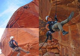 Thanks to my new friends who captured my butt snagged at the shelf before the free hang & my eventual look of relief. #abseiling #rappelling #nuunlife [instagram]