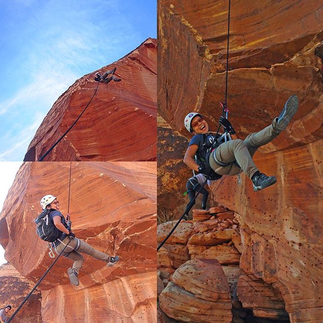 Thanks to my new friends who captured my butt snagged at the shelf before the free hang & my eventual look of relief. #abseiling #rappelling #nuunlife [instagram]