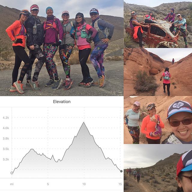 Trail shenanigans w/ these ladies! Made the tough 15mi training run fun!! #nuunlife #trailrunning #lasvegas #trailjunkies #AR50mi #training #taur #ultrarunning [instagram]