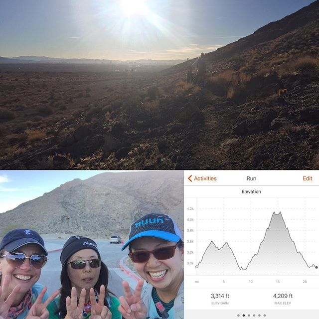 Another 22mi of #Vegas trails in the books. w00t! Also, my tummy liked boiled taters! Lol #trailrunning #taur #ar50mile #racewithbase #nuunlife #beyondvegas #noGIdistress [instagram]