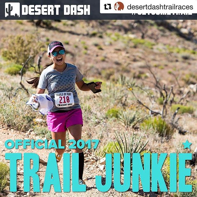 #Repost @desertdashtrailraces SO humbled & stoked to represent Desert Dash this season! Get. Some. Trail. ^_^・・・Next up Raciel Diaz, one of our new Trail Junkies for 2017! Raciel splits her time between Las Vegas and California, helping host the Monday night west-side runs when she's in town. Another insanely positive, happy person, she can always help cheer you up during a tough race or run. Raciel is also an ambassador for Nuun. "I earned my trail legs in California, on the historic single tracks in Folsom & Auburn, but my trail heart grew in Las Vegas. On my first trail run in Nevada, I was taken aback with how patient the two bearded trail dudes -- Joshua & Stephen -- were with me when they introduced me to the rugged Cliff Shadows. I took nearly 2 hours to do 4.4 miles but had the biggest smile on my face when I finished. I'm grateful to have found Rebecca on the west side of town who started a group of runners often getting lost, I mean, having adventures on Mondays (#neverboring). I'm humbled to be part of the Official Trail Junkie family and am excited at the prospect of introducing other runners to the southern Nevada trails and the enjoyable Desert Dash races. Don't be intimidated by the bearded dudes, the 'baby rocks' attempting to trip you up, or the steep climbs. As an ultrarunner once said, 'it's not walking when you're out on the trails, it's power hiking.'" -Raciel#desertdash #trailjunkie #officialtrailjunkie #getsometrail [instagram]