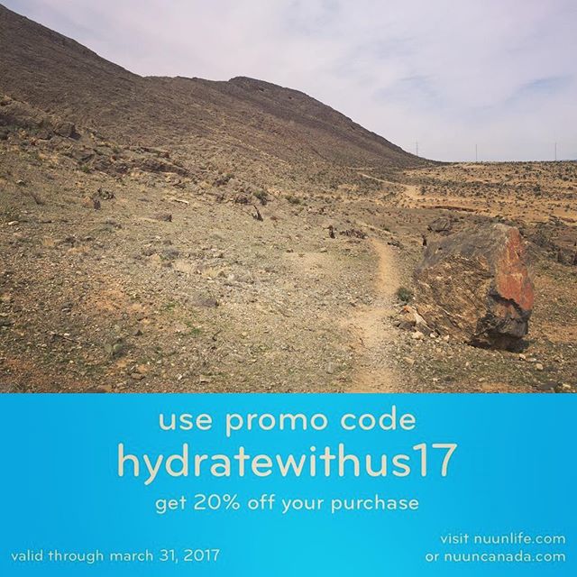 Desert single track = no shade  Stay hydrated, my friends... and enjoy 20% off at nuunlife.com/shop #nuunlife #springhassprung #trailjunkie #trailrunner #beyondvegas #coupon [instagram]