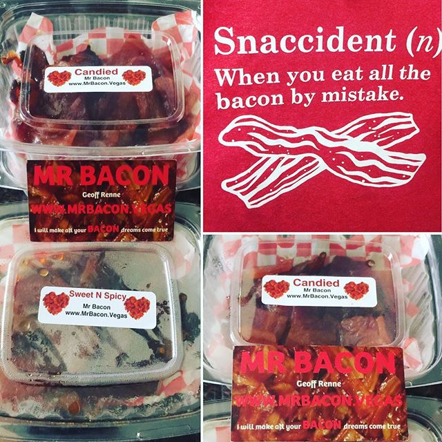 Um, I might've had a snaccident today. I. Couldn't. Stop. Eating. Thanks again to @tripledareruns for this prize! #mrbaconvegas #mrbacon #bacon #candybacon [instagram]