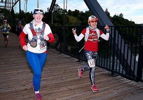 Best tip for an ultra? Run with the kickarse @mmeviltwin – those few miles I could keep up with her were funny & inspirational… AND helpful when she yelled my name as I had an ADD-moment, blew past a turn because I got distracted by a beautiful #weimaraner approaching us #Repost @mmeviltwin・・・Love this pic from #facchinophotography at #americanriver50. Thank you @radragon for sharing the day with me. #runhappy #runningfamily #runningfriends #friendswhorun #runningfit  #ultrarunnersofinstagram #AR50 #ultras #ultrarunning #athlete #runner #extremerunnerslife #runnerslife #trailjunkie #getsometrail #womensrunningcommunity #womenwhorun [instagram]