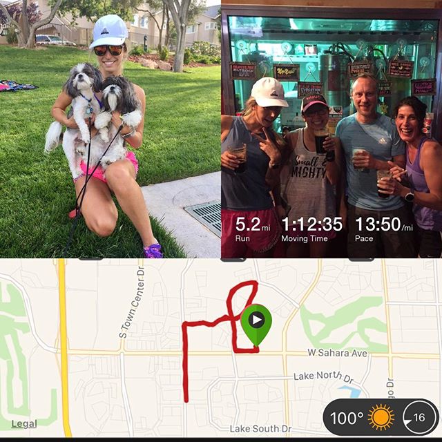 How to make Sierra run slower in 100° weather. Puppies. Make her pose with puppies! ;) #nuunlife #heattraining #tripledigits #roadrunning [instagram]