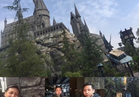 Belated happy birfday to this young man! His first visit to Hogsmead. Big sis [instagram]
