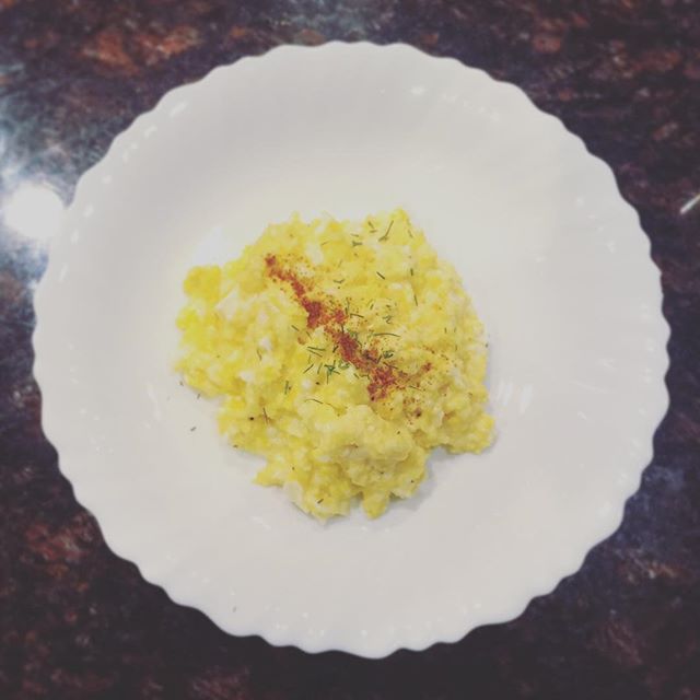 Brains! I mean, scrambled eggs. Modified a bit of @gordongram recipe from #masterchef [instagram]