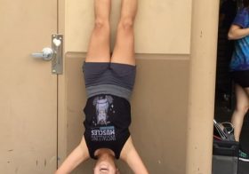Last full week of CrossFit! HSPU, Row & plank warmup, Deadlifts, WOD: Death by HSPU (or push-ups) and Unicorn tank day ROFL. #gainz [instagram]