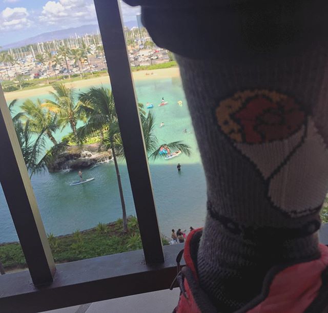 A week ago today. My burrito socks & I are sorely missing Hawai'i! #hutchsbicyclegarage #islandfever [instagram]