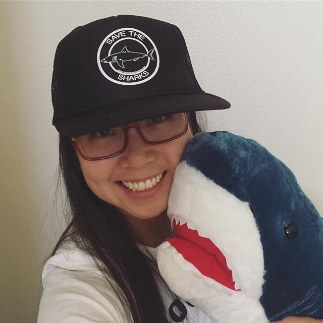 New hat selfie with Han the Shark 🦈 #savethesharks #stopsharkfinning [instagram]