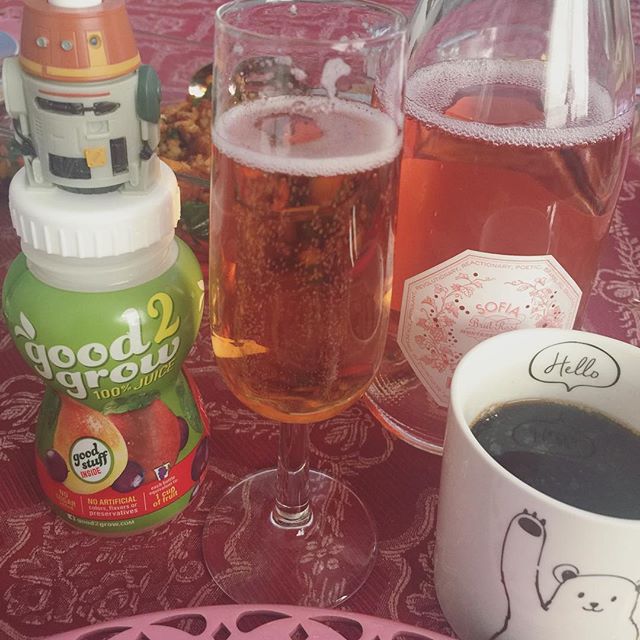 Start of my birfday week w/ Brunch and Bellinis. Thanks for the #stawars juice, @amandadrifts & thanks for the bubbly @runskatebikewine [instagram]
