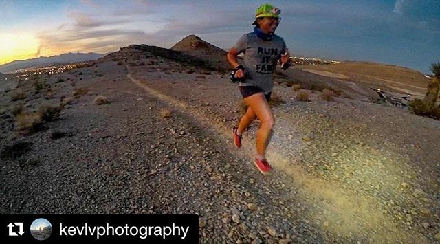 Monday night’s new trails & city lights. Thanks for the photo @kevlvphotography #trailrunningvegas [instagram]