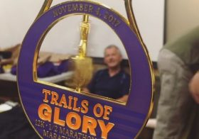 Packet pickup for tomorroz #TrailsOfGlory marathon! Dat spinner bling #trailjunkie [instagram]