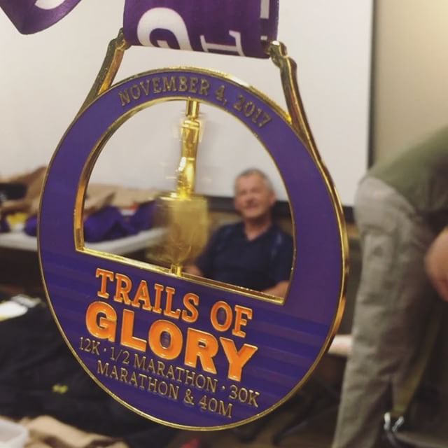 Packet pickup for tomorroz #TrailsOfGlory marathon! Dat spinner bling #trailjunkie [instagram]