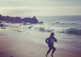 Trail Junkie, Malibu-style (cue Baywatch theme song). But really, this was me after the race & I had the internets again 🤣 [instagram]