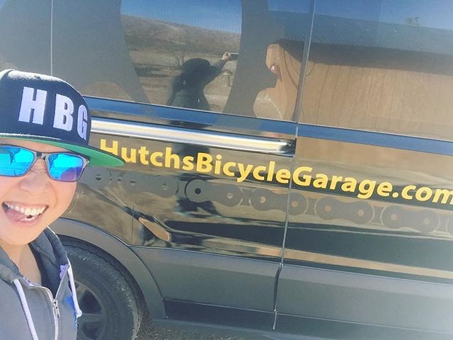 Don’t be jelly. I got my @hutchsbicyclegarage swag & got to see the #hbg van! #hutchsbicyclegarage #hutchuritto #cycling #mtb #cx [instagram]