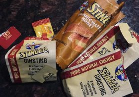 Who else counts their wrappers after a race? Partial view of my nutrition at yesterday’s ultra. Not pictured: boiled potatoes, m&m peanuts, and Dr Pepper lol. #hshive #baseperformance #trailjunkie #ultrarunner #leavenotrace #packitinpackitout [instagram]
