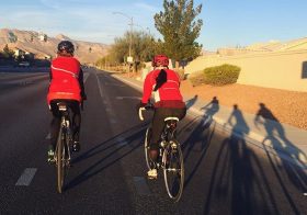 Two riders, four shadows on National Wear Red Day ️ #americanheartassociation [instagram]